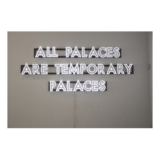 All Palaces<br>
2013<br>
oak, polymer, 12 volt LED lights<br>
53 x 89 inches (135 x 225 cm)<br>
Edition of 5 + 1 AP