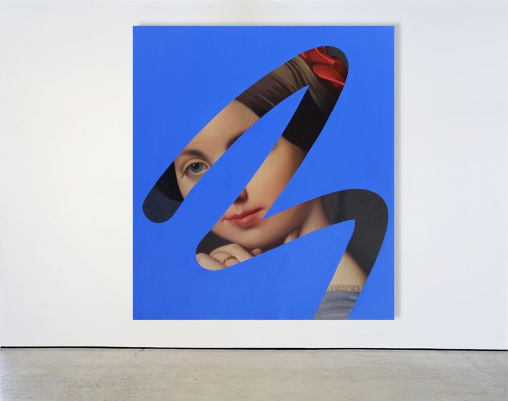 Fake Abstract (Blue on Ingres), 2022<br>
oil on linen<br>
59.1 x 50.4 inches (150 x 128 cm)<br>
