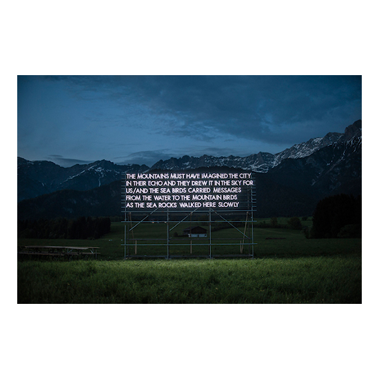 Loegang Poem, Austrian Alps<br>
2015<br>
archival print on Hahnemuhle<br>
German etching paper<br>
20 x 28 inches (50cm x 70cm)<br>
28 x 40 inches (70cm x 100cm)<br>
Edition of 10 signed by the artist