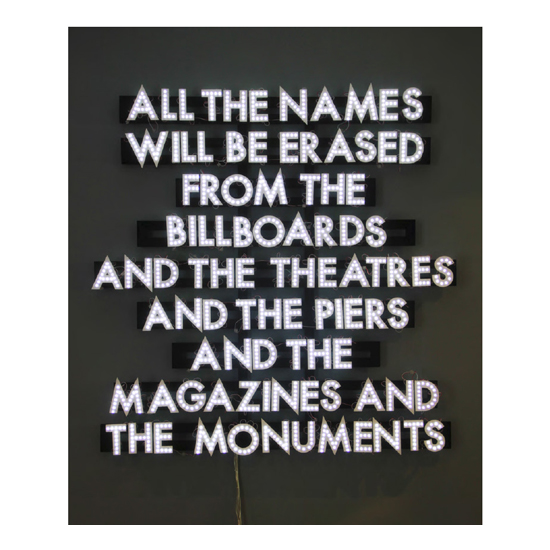 Monuments<br>
2013<br>
oak, polymer and 12 volt LED lights<br>
71 x 69 inches (180 x 175 cm)<br>
Edition 1/4 + 1 AP