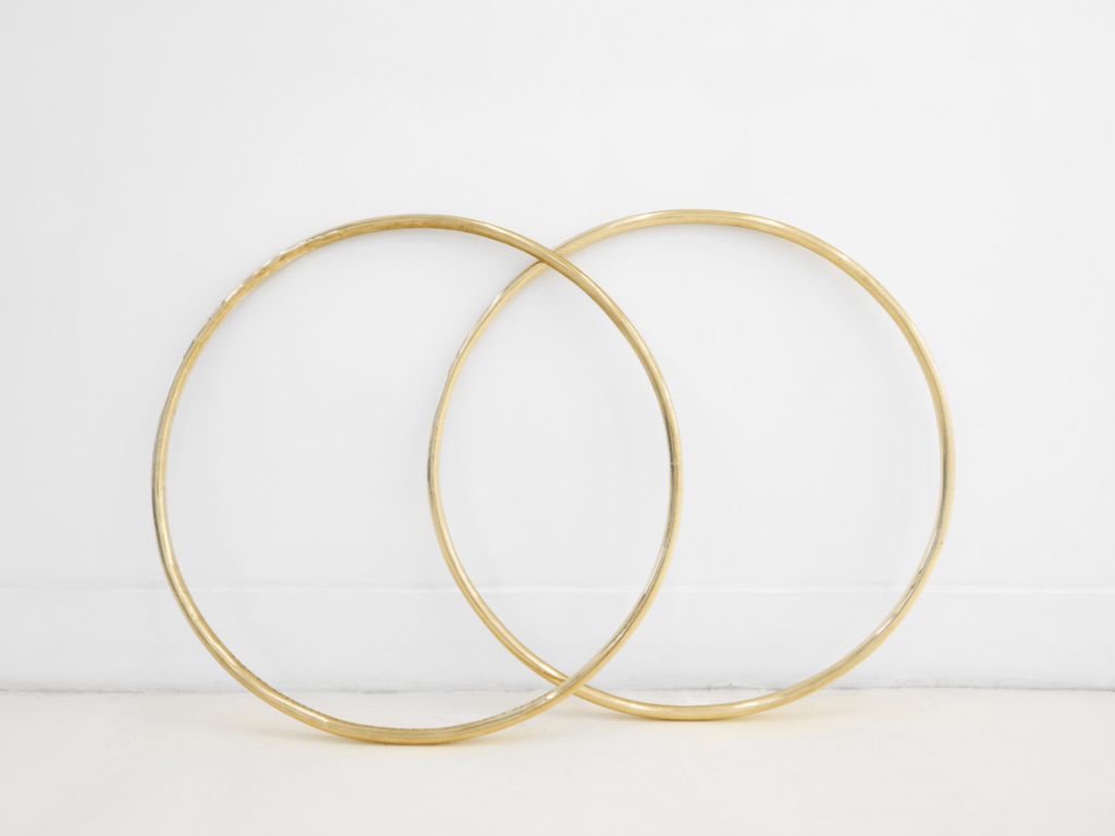 When an unstoppable force meets an immovable object, 2014 <br>
Engraved bronze ring <br>
Diameter 40 inches (100 cm in Diameter)