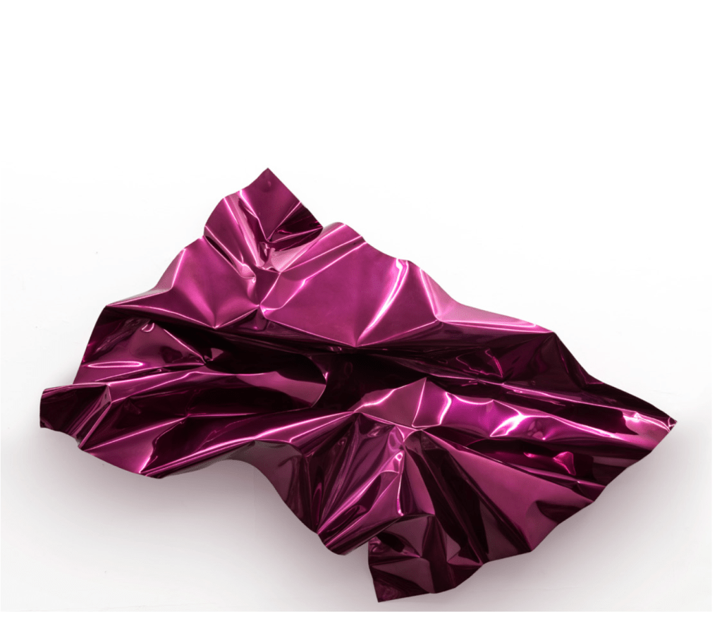 Mx Pink, October 14, 2016<br>
Stainless steel and electrostatic paint<br>59.82 x 48.42 x 11.08 inches <br> 152 x 123 x 28 cm <br> Available on Demand 